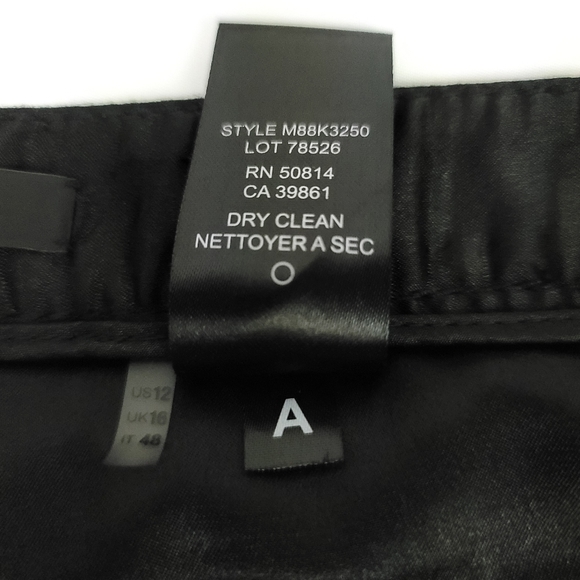 ***HOST PICK***Tahari Faux Leather Contrast Pants Size 12 Black - Picture 5 of 7